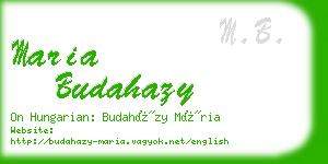 maria budahazy business card
